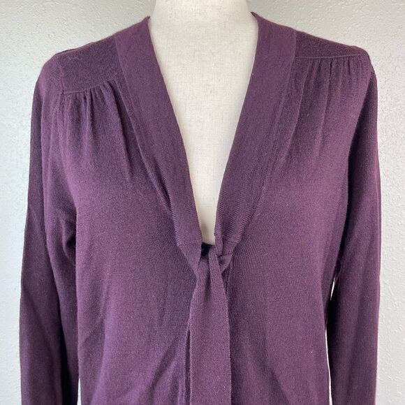 Sarah Spencer Purple Merino Wool Cardigan Sweater Size M EUC - Picture 2 of 7